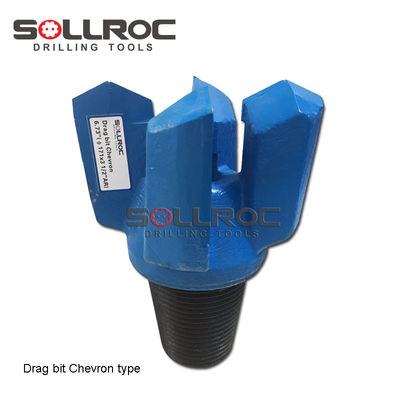 4 cánh Chevron khoan bit cho đá trung gian khoan vàng hoặc tùy chỉnh và API 2 3/8 'Reg Thread loại