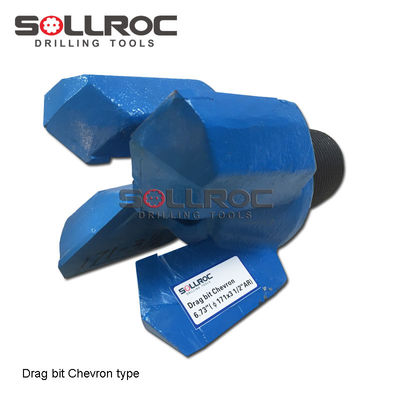 4 cánh Chevron khoan bit cho đá trung gian khoan vàng hoặc tùy chỉnh và API 2 3/8 'Reg Thread loại